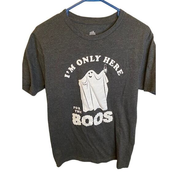 "I'm Only Here for the Boos" Shirt Sz S Black, White Print - Picture 1 of 5